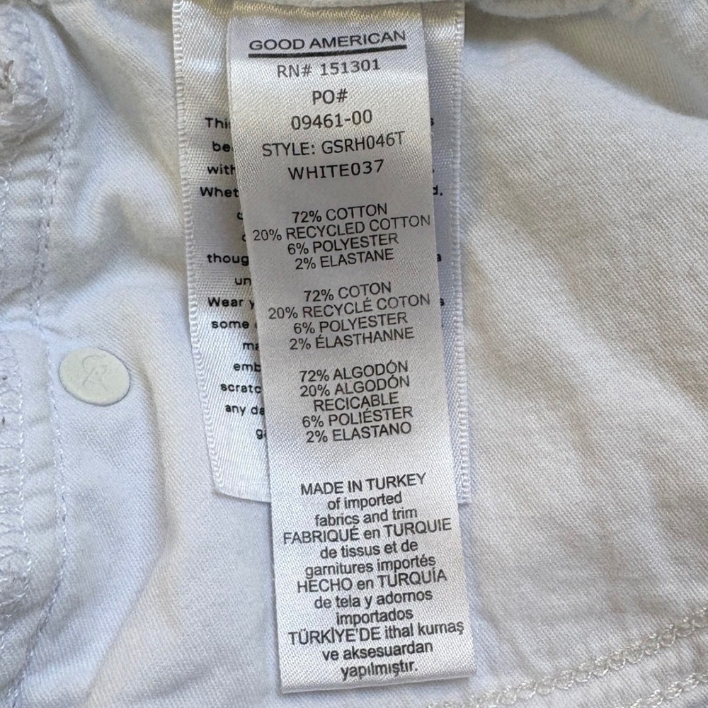 Good American High Rise Good Straight White Raw Hem Jeans 8/29 - Picture 8 of 9